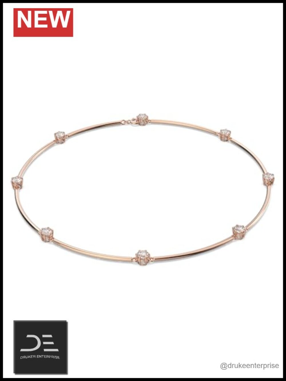 Swarovski Constella Crystal Pendant Necklace 15 inch Rose Gold Tone Finish